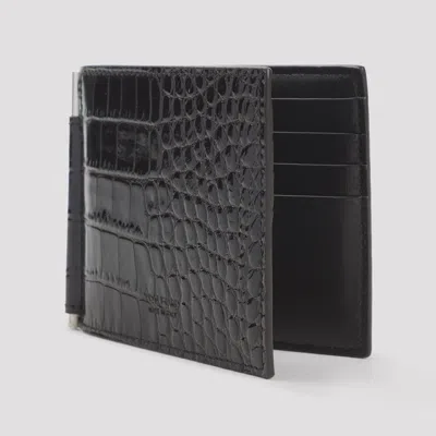 Tom Ford Crocodile-embossed Wallet In Black