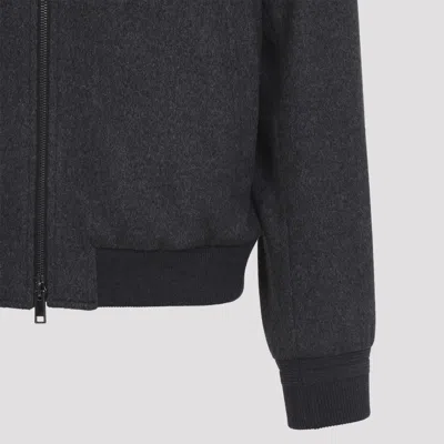 Zegna Modern Blouson With High Collar And Buttons In Black