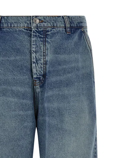 Ami Alexandre Mattiussi Ami Paris Men Blue Jeans With Belt Loops And Wide Leg In Denim Man In Blue