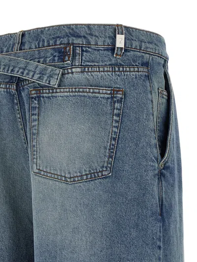 Ami Alexandre Mattiussi Ami Paris Men Blue Jeans With Belt Loops And Wide Leg In Denim Man In Blue