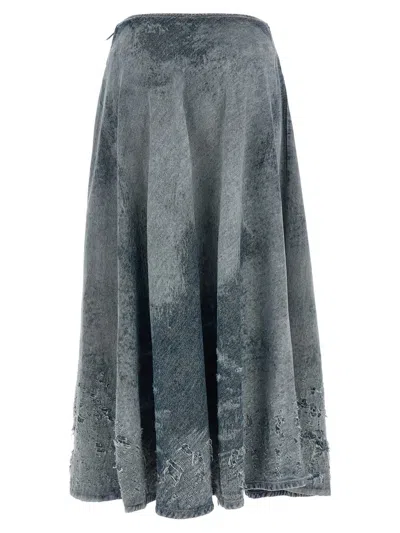 Diesel High Waist Distressed Skirt Collection In Gray