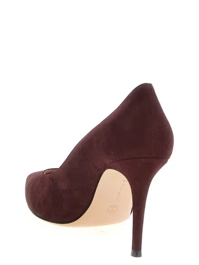 Gianvito Rossi Pointed Toe Suede Stiletto Heel Pumps In Brown