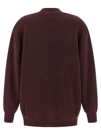 Isabel Marant Étoile V-neck Burgundy Cardigan With Center Button Closure In Burgundy