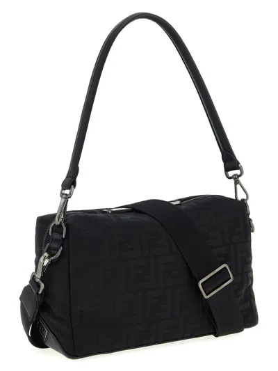 Fendi Lui Medium Ff Nylon Crossbody Bag In Black