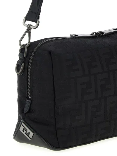 Fendi Lui Medium Ff Nylon Crossbody Bag In Black
