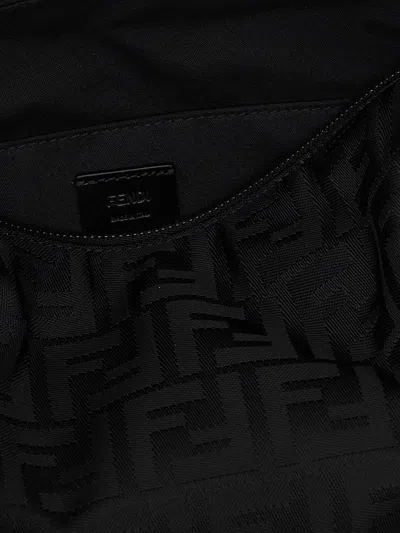 Fendi Lui Medium Ff Nylon Crossbody Bag In Black