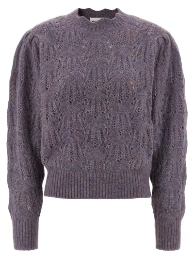 Isabel Marant Étoile Blue-violet Openwork Alpaca-blend Sweater In Purple