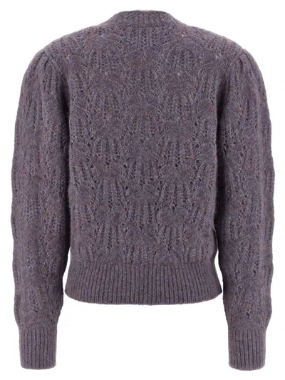 Isabel Marant Étoile Blue-violet Openwork Alpaca-blend Sweater In Purple