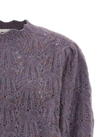 Isabel Marant Étoile Blue-violet Openwork Alpaca-blend Sweater In Purple