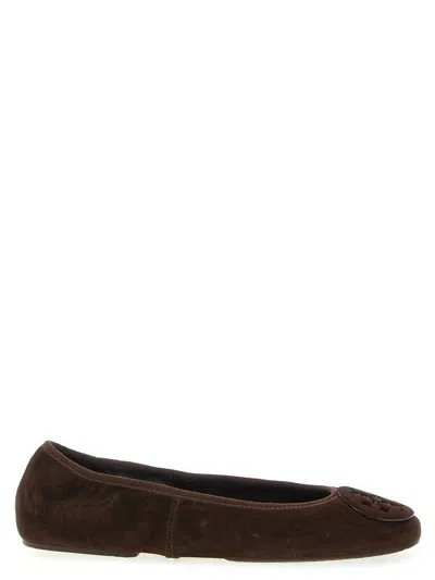 Tory Burch Travel Ballerina Flats Suede Finish In Burgundy