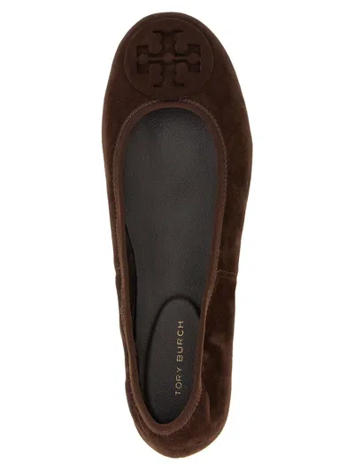 Tory Burch Travel Ballerina Flats Suede Finish In Burgundy
