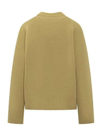 Ami Alexandre Mattiussi Ami Paris  Sweater With Heart Logo In Green