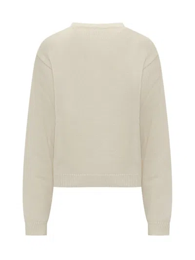 Marni Cotton Logo Embroidered Sweater In White