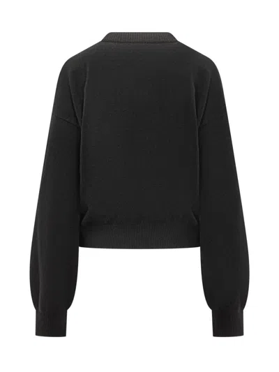 Rotate Birger Christensen Rotate Black Sweatshirt With Embroidered Logo In Black
