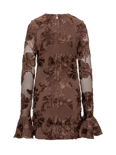 Rotate Birger Christensen Rotate Embroidered Tulle Mini Dress In Animal Print