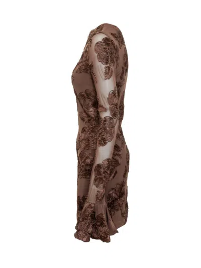 Rotate Birger Christensen Rotate Embroidered Tulle Mini Dress In Animal Print