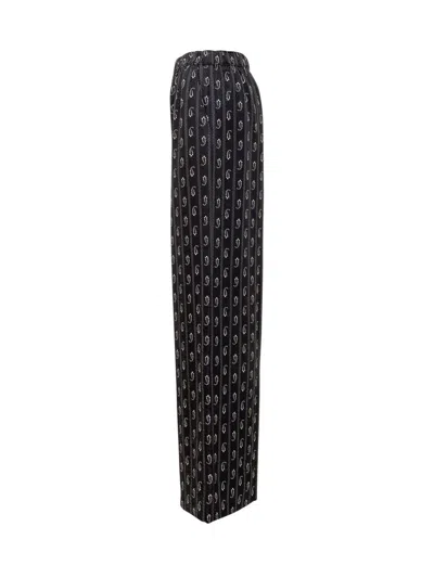 Tory Burch Palace Pants With Monogram In Blue