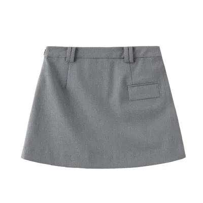 Marissa Chiara Belt Loop Skirt In Gray