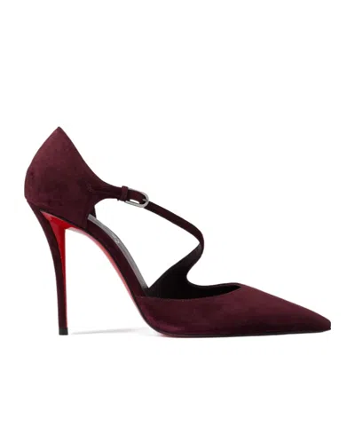 Christian Louboutin Ziggyta Pointed Toe Stiletto Pumps In Burgundy
