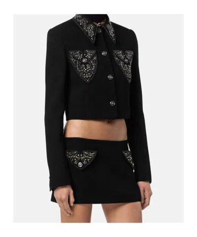 Versace Blazer Informal In Crepe Di Lana Light Weight In Multi