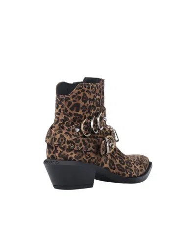 Pinko Animal Print Ankle Boots With Block Heel In Multi