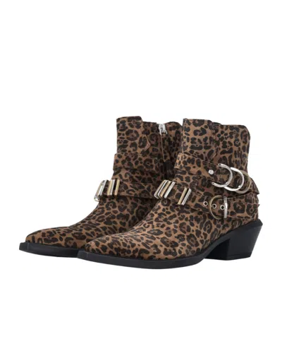 Pinko Animal Print Ankle Boots With Block Heel In Multi