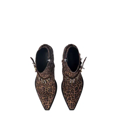 Pinko Animal Print Ankle Boots With Block Heel In Multi
