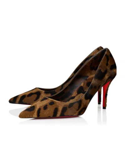 Christian Louboutin Miss Z Pony Skin Pumps With Leopard Print In Brown