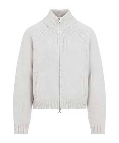 Our Legacy Modern Knit Cardigan Featuring Front Pockets In Gray