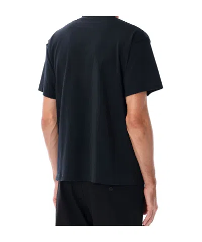 Balenciaga Black Faded Regular Fit Logo T-shirt In Blue