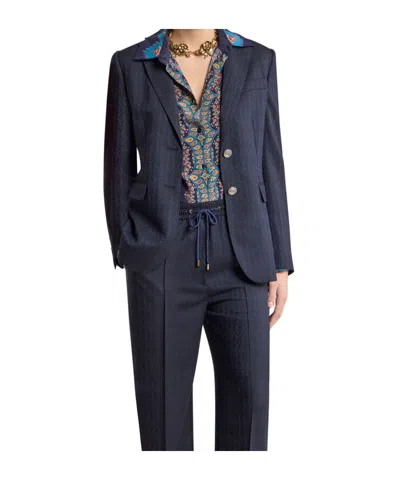 Etro Paisley-pattern Blazer In Blue