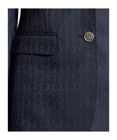 Etro Paisley-pattern Blazer In Blue