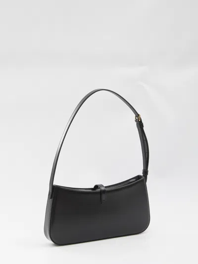 Celine Women Tina Leather Shoulder Bag In Black