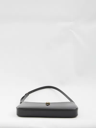 Celine Women Tina Leather Shoulder Bag In Black