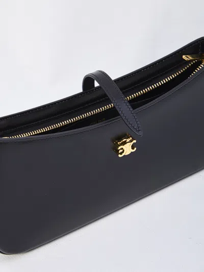 Celine Women Tina Leather Shoulder Bag In Black