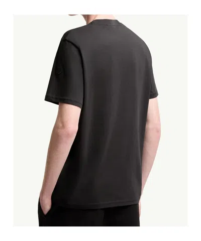Moncler Crewneck T-shirt With Logo Print In Black