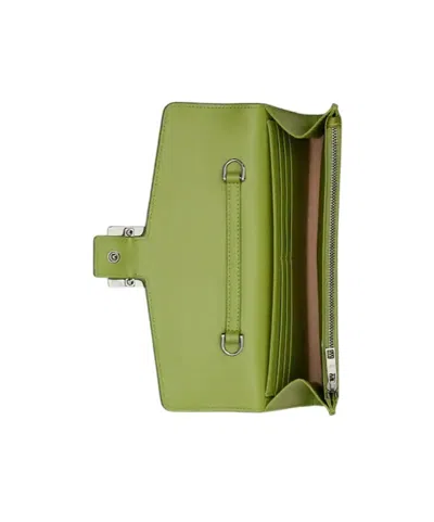 Roger Vivier Belle Vivier Wallet On Chain In Patent Leather In Green