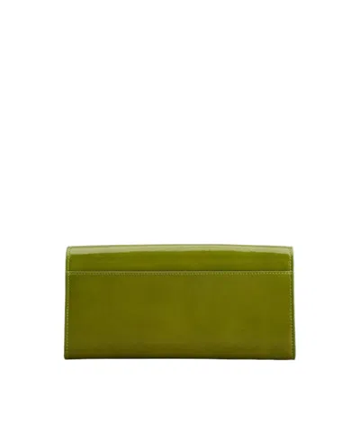Roger Vivier Belle Vivier Wallet On Chain In Patent Leather In Green