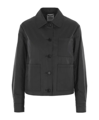 Aspesi Button-fastening Patch-pocket Jacket In Black