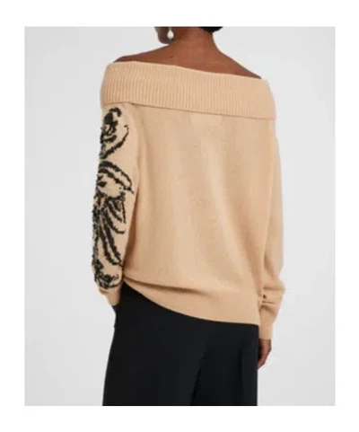 Ermanno Scervino Cashmere Sweater With Boat Neck Design In Neutral