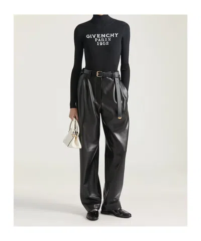 Givenchy Logo Ribbed-knit Bodysuit In Black