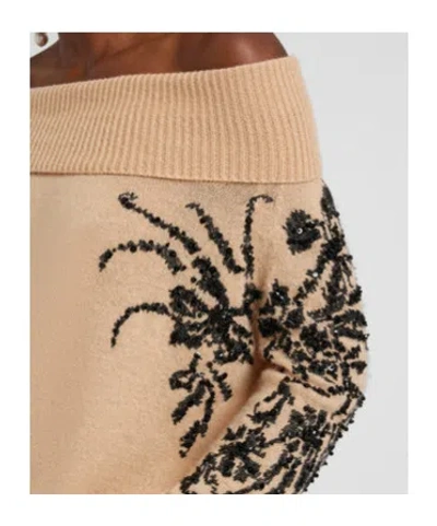 Ermanno Scervino Cashmere Sweater With Boat Neck Design In Neutral