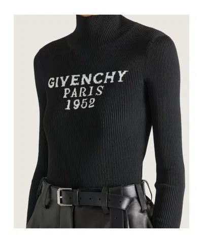 Givenchy Logo Ribbed-knit Bodysuit In Black