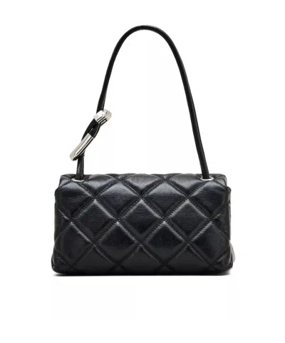 Marc Jacobs The Mini Dual Black Diamond-quilted Crossbody Bag With Top Handle In Leather Woman In Black