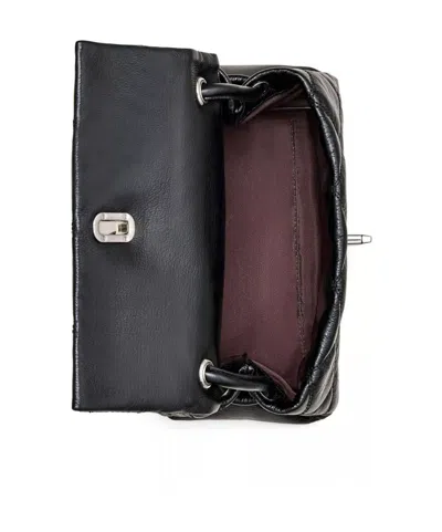 Marc Jacobs The Mini Dual Black Diamond-quilted Crossbody Bag With Top Handle In Leather Woman In Black