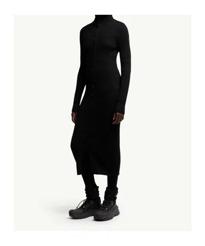 Moncler X Ee72 By Edward Enninful Wool Turtleneck Dress In Black