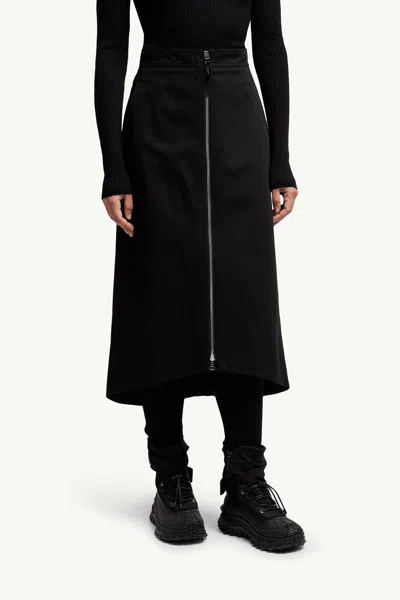 Moncler X Ee72 By Edward Enninful Cotton Gabardine Midi Skirt In Black
