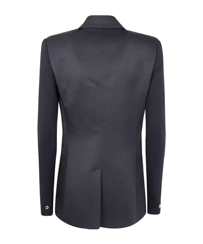 Coperni Modern Ribbed Jacket Notched Lapel In Blue