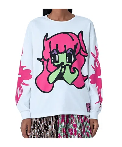 Chopova Lowena White Bashful Oversized Jersey T-shirt In Multi