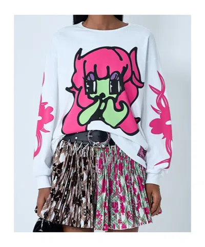 Chopova Lowena White Bashful Oversized Jersey T-shirt In Multi